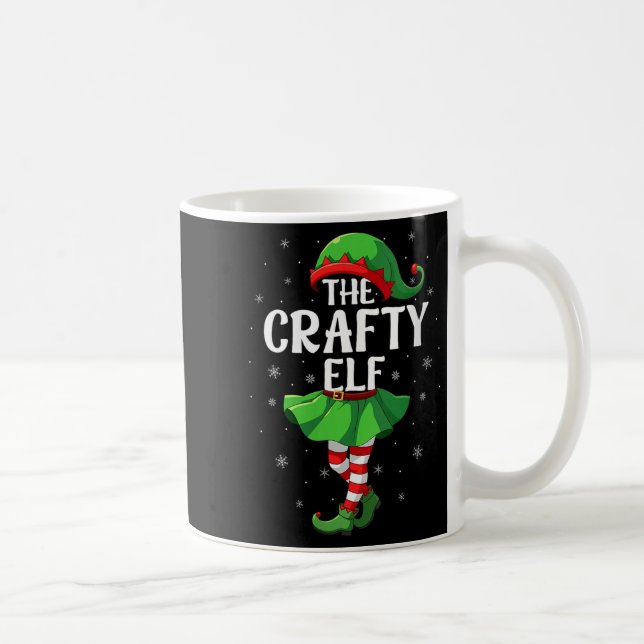 Caneca De Café Womens Crafty Elf Christmas Girls Women Elf Squad  (Direita)