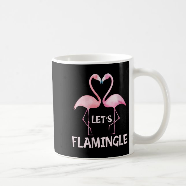 Caneca De Café Womens Cute Let's Flamingle Nk Flamingo Summer Lov (Direita)