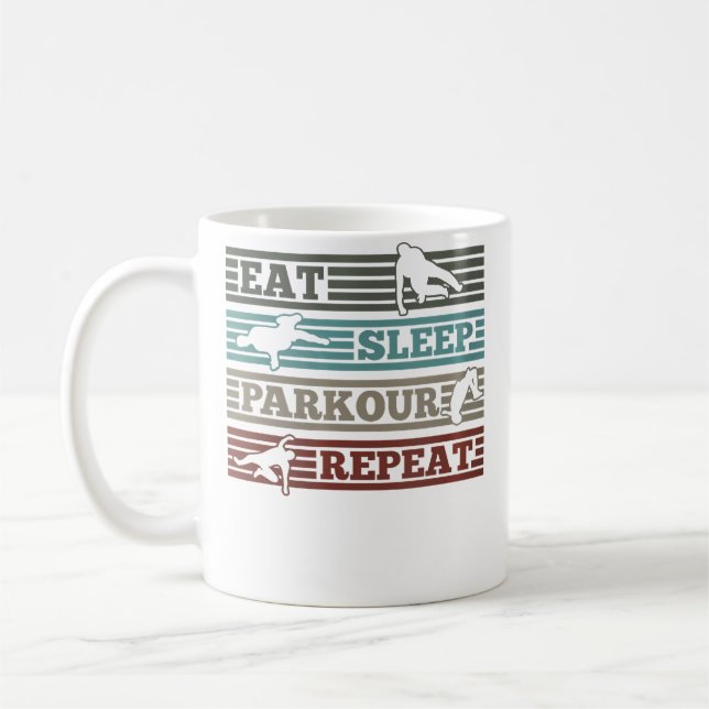 Caneca De Café Womens Eat Sleep Parkour Repeat Runner Parkour (Esquerda)