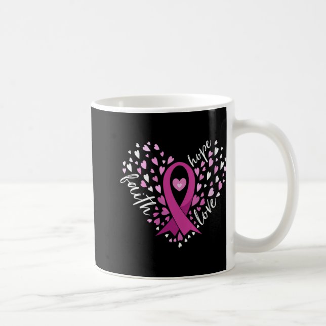 Caneca De Café Womens Faith Hope Love Breast Cancer Awareness N  (Direita)