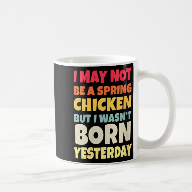 Caneca De Café Womens Funny Getting Older Retro Spring Chicken Bi (Direita)