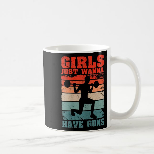 Caneca De Café Womens Girls Just W Have Guns Funny Workout Girl G (Direita)