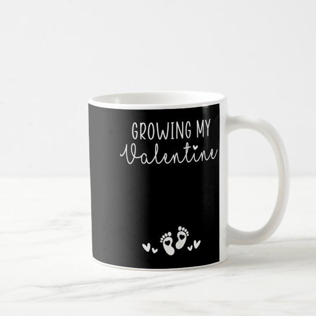 Caneca De Café Womens Growing My Valentine Pregnancy New Mom Vale (Direita)