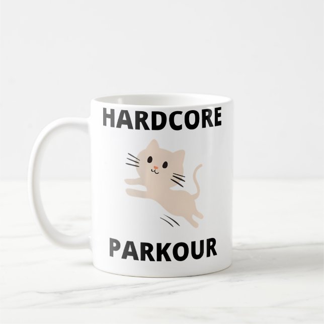 Caneca De Café Womens Hardcore Parkour Kitten (Esquerda)