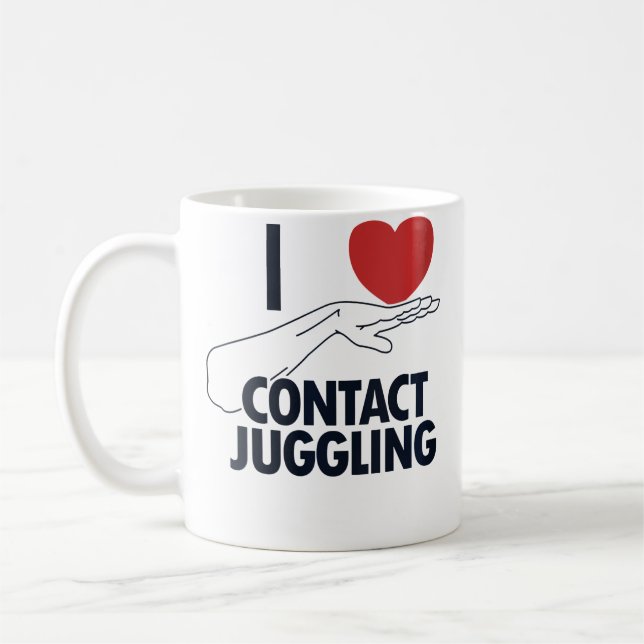 Caneca De Café Womens I Love Contact Juggling Ball Professional C (Esquerda)