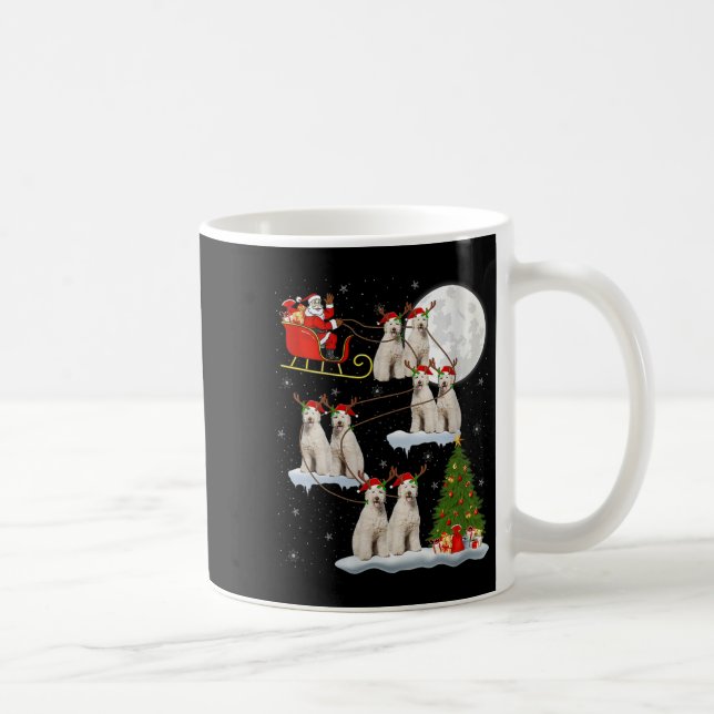 Caneca De Café Womens Labradoodle Dog Santa Sleigh Flying Funny M (Direita)