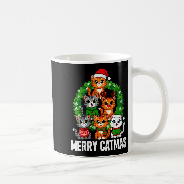 Caneca De Café Womens Merry Catmas Funny Christmas Cat Mom Meowy  (Direita)