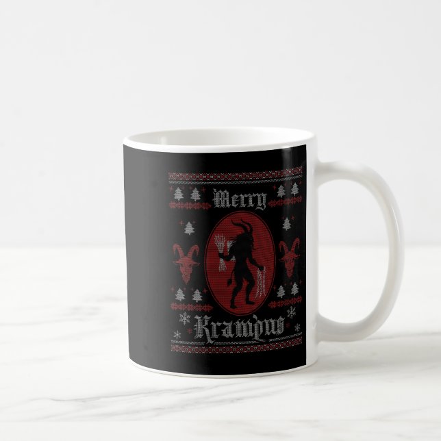 Caneca De Café Womens Merry Krampus Horror Soky Evil Funny Ugly C (Direita)