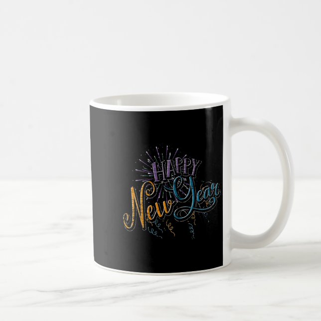 Caneca De Café Womens New Years Eve Celebration Confetti Firework (Direita)