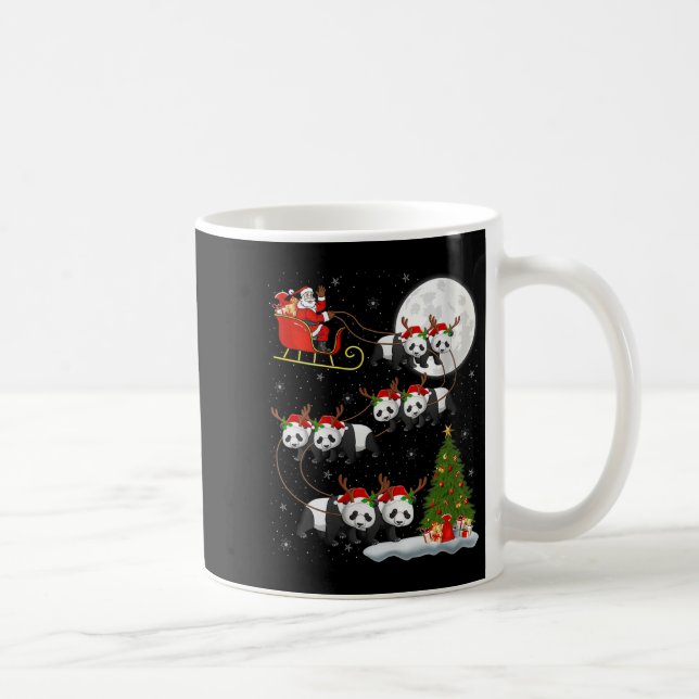 Caneca De Café Womens Panda Santa Sleigh Flying Funny Magical Chr (Direita)