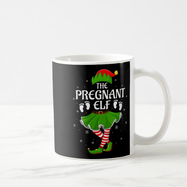 Caneca De Café Womens Pregnant Elf Christmas Family Girls Women E (Direita)