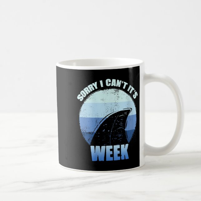 Caneca De Café Womens Sorry I Can't It's Week Funny Shark Gift V- (Direita)