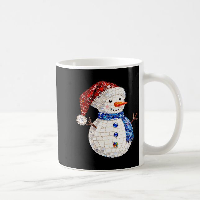 Caneca De Café Womens Sparkly Rhinestone Snowman Pajamas Holiday  (Direita)