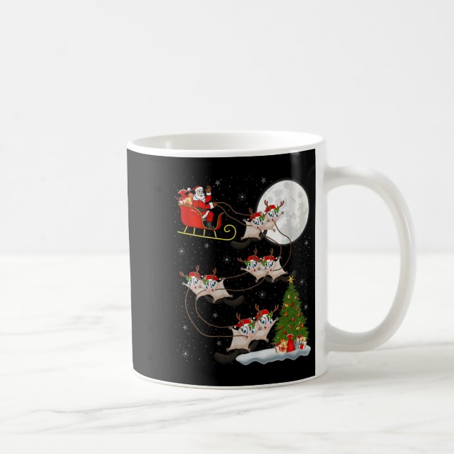 Caneca De Café Womens Sugar Glider Santa Sleigh Flying Funny Magi (Direita)