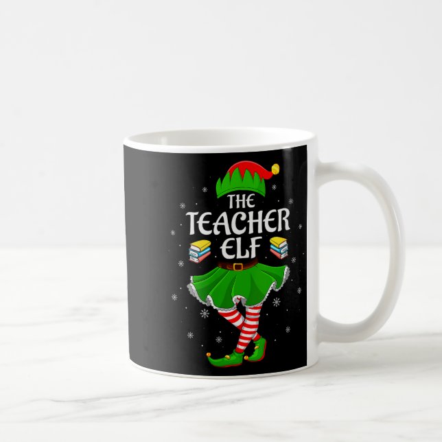 Caneca De Café Womens Teacher Elf Christmas Family Girls Women El (Direita)