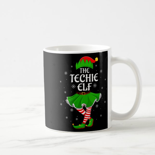 Caneca De Café Womens Techie Elf Christmas Family Girls Women Elf (Direita)