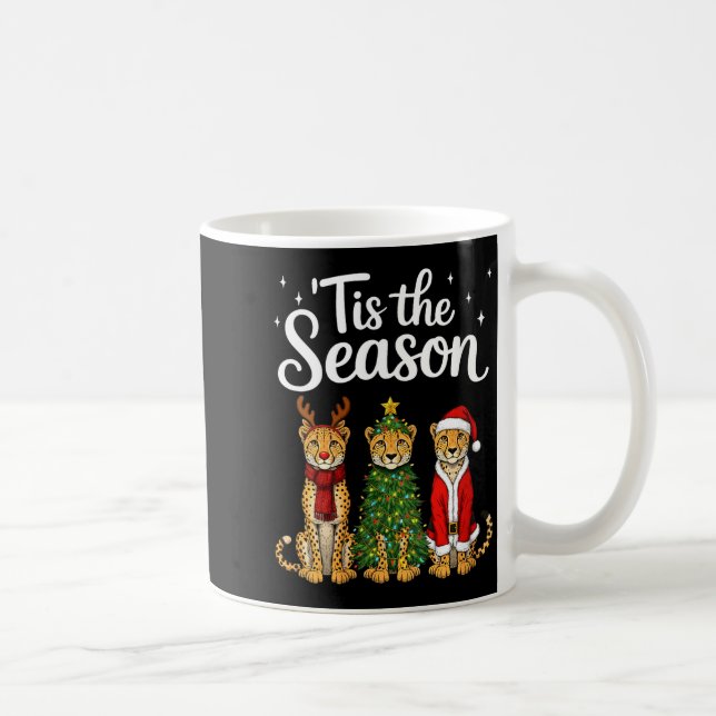 Caneca De Café Womens Tis The Season Cheetah Christmas Santa Safa (Direita)
