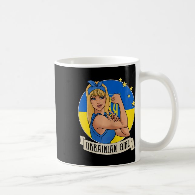 Caneca De Café Womens Ukrainian Girl Ukraine Flag Merchandise Ukr (Direita)