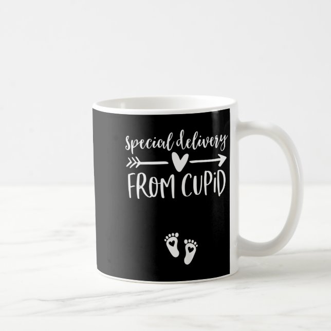 Caneca De Café Womens Valentines Day Couples Pregnancy Announceme (Direita)