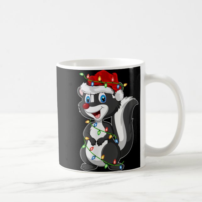 Caneca De Café Womens Xmas Lights Santa Hat Skunk Christmas V Nec (Direita)