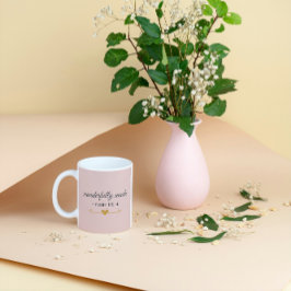 Caneca De Café Wonderfully Made – Psalm 139:14 Pink Mug