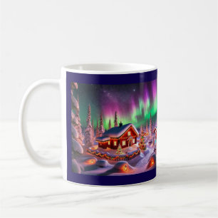 Caneca De Café Wonderland de inverno mágico: aldeia de Papais noe