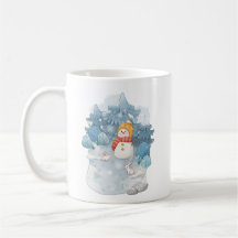 Wonderland de inverno Snowman e Rabbits Mug