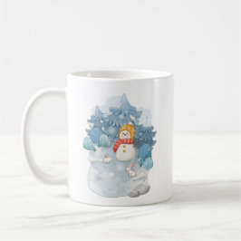 Caneca De Café Wonderland de inverno Snowman e Rabbits Mug