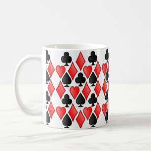 Caneca De Café Wonderland Diamond Spade Heart and Club Impressão