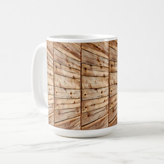 Caneca De Café Wood Grain (Frente Esquerda)