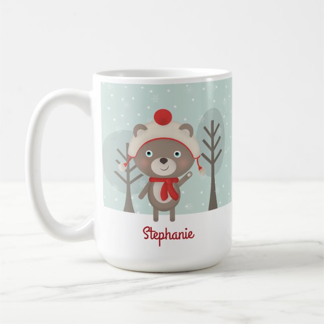 Caneca De Café Woodland Bear Christmas (Esquerda)