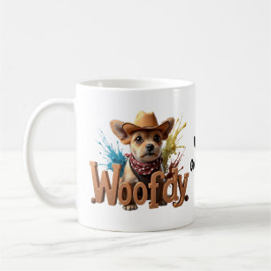 Caneca De Café Woofdy Palhaço Caubói Cachorro no Texas