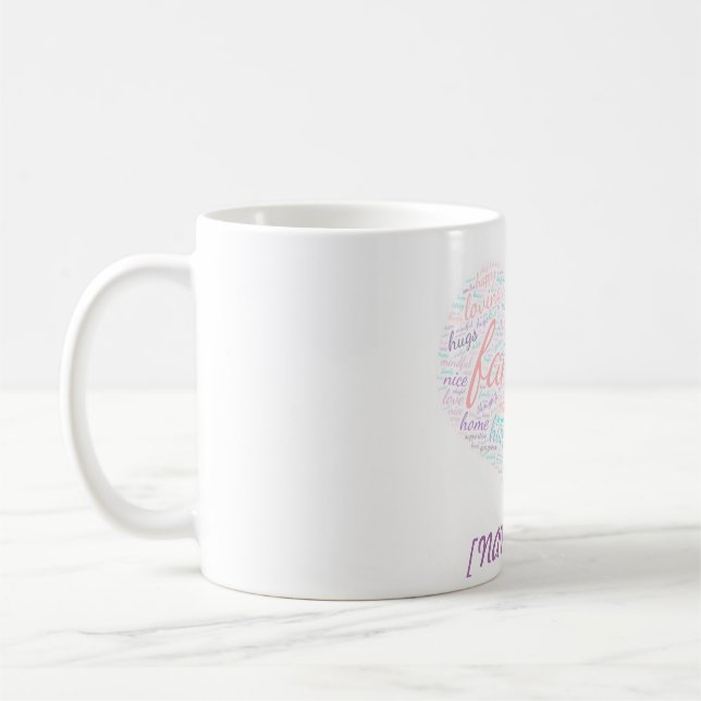 Caneca De Café Word Cloud Seu Nome Mug (Esquerda)