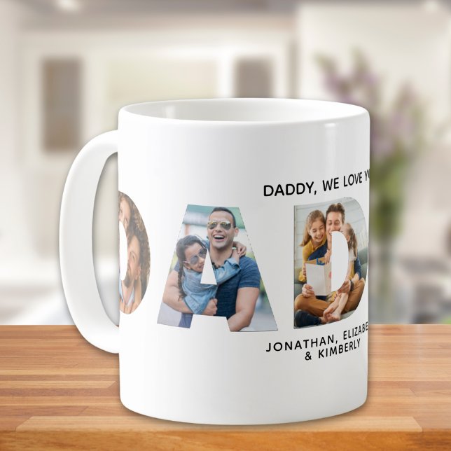 Caneca De Café Word Daddy with pictures for Dad (Criador carregado)