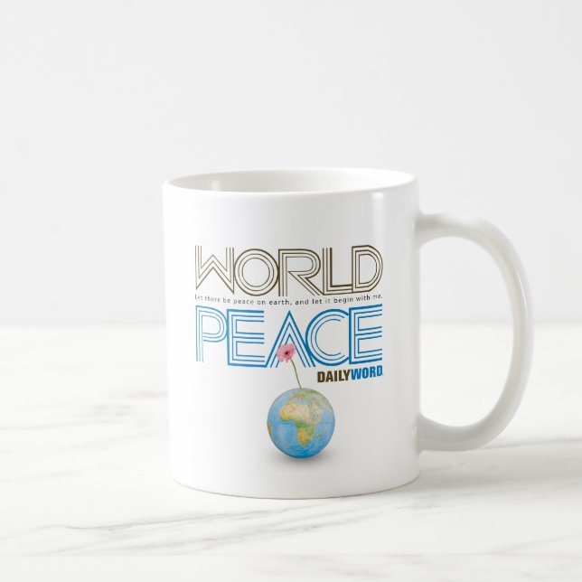 Caneca De Café WORD® DIÁRIO de "paz mundo" (Direita)