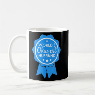 Caneca De Café Words Okayest Husband Ribbon Hubby Blue
