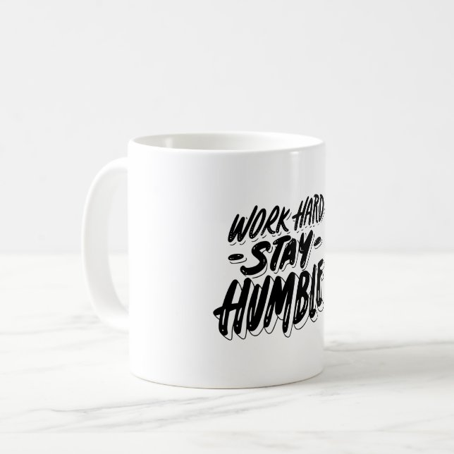 Caneca De Café work hard and stay humble  (Frente Esquerda)