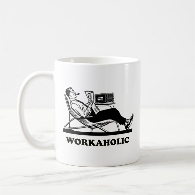 Caneca De Café Workaholic retro (Esquerda)