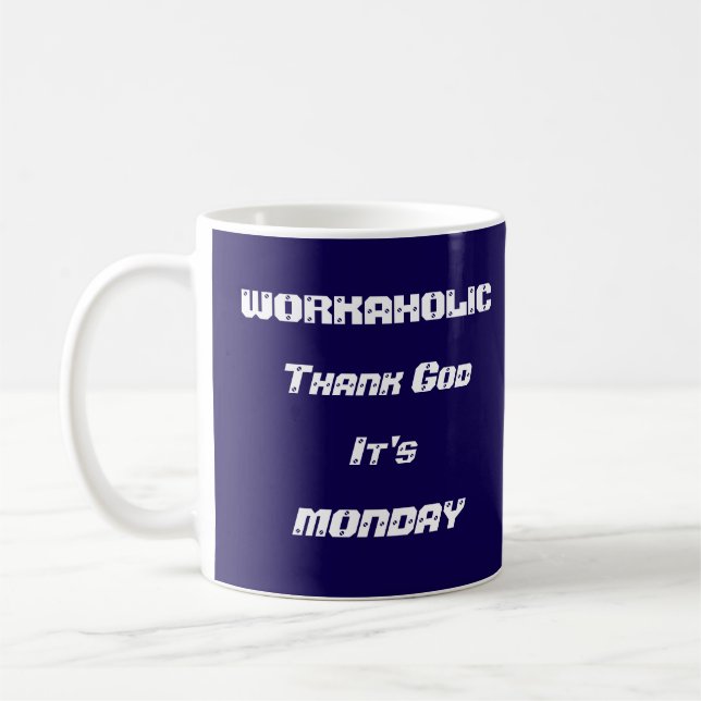 Caneca De Café Workaholic White Classic Mug de 11 oz (Esquerda)