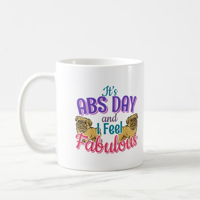 Caneca De Café Workout Principal No Dia Do Abs - Pug Dog Lover (Esquerda)