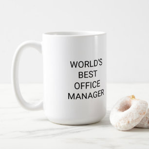 Caneca De Café World Best Office Manager Monocrome