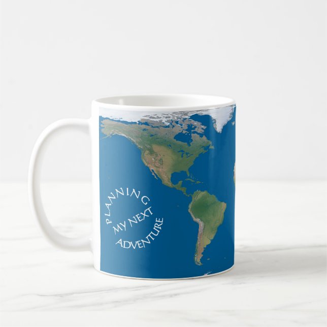 Caneca De Café World Map - Planning My Next Adventure - Custom (Esquerda)