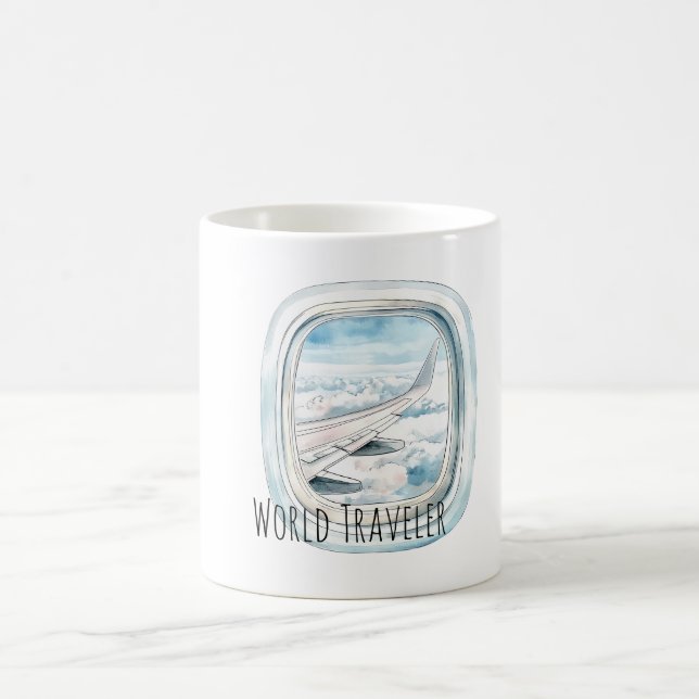 Caneca De Café World Travel Window Airplane (Centro)