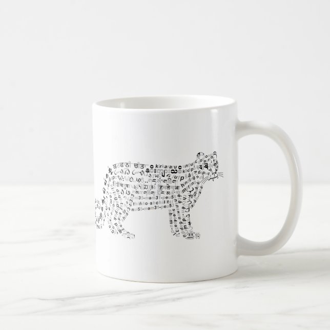 Caneca De Café World Word Snow Lepard Mug (Direita)