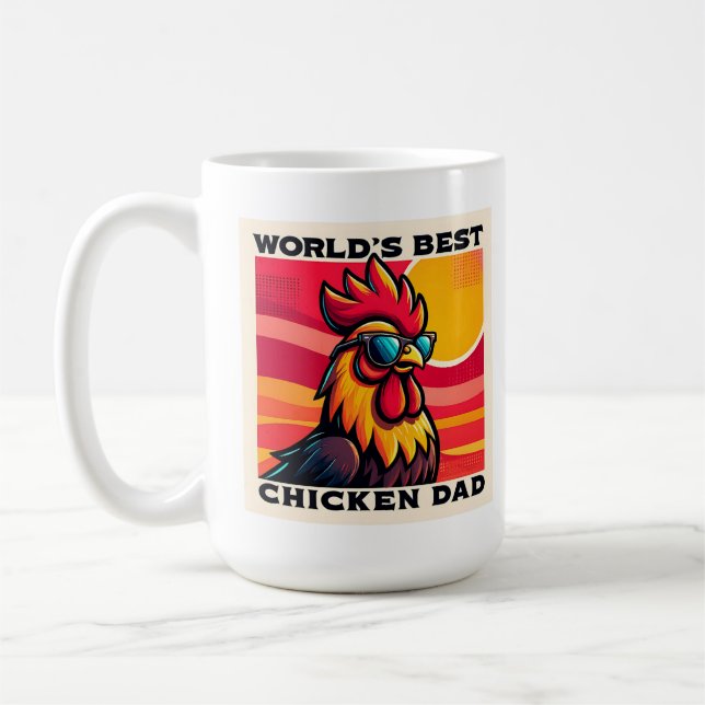 Caneca De Café World's Best Chicken Dad Funny Rooster Father  (Esquerda)