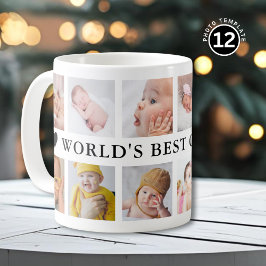 Caneca De Café World's Best Grandpa 12 Photo Black And White