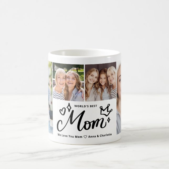 Caneca De Café World's Best Mom Ever Photo Collage Mother's Day (Centro)
