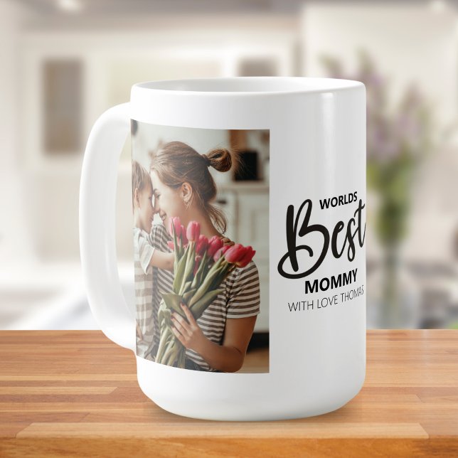 Caneca De Café Worlds Best Mommy Photo with White Writing (Criador carregado)