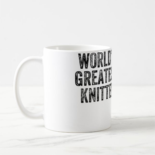 Caneca De Café World'S Greatest Knitter Funny Knitting Crochet (Esquerda)