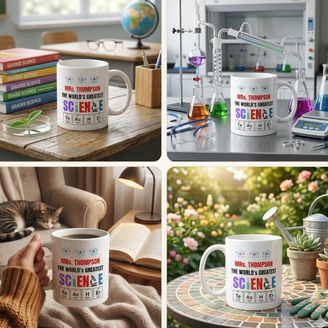 Caneca De Café World's Greatest Science Teacher Personalized (World's Greatest Science Teacher Personalized Coffee Mug)